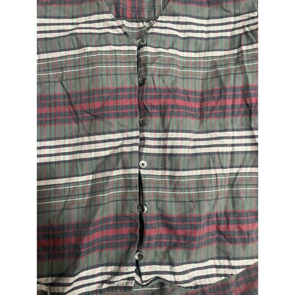 Madewell V-Neck Button-Down Shirt in Pineview Plaid Long Sleeve Top Size Medium - Picture 6 of 10